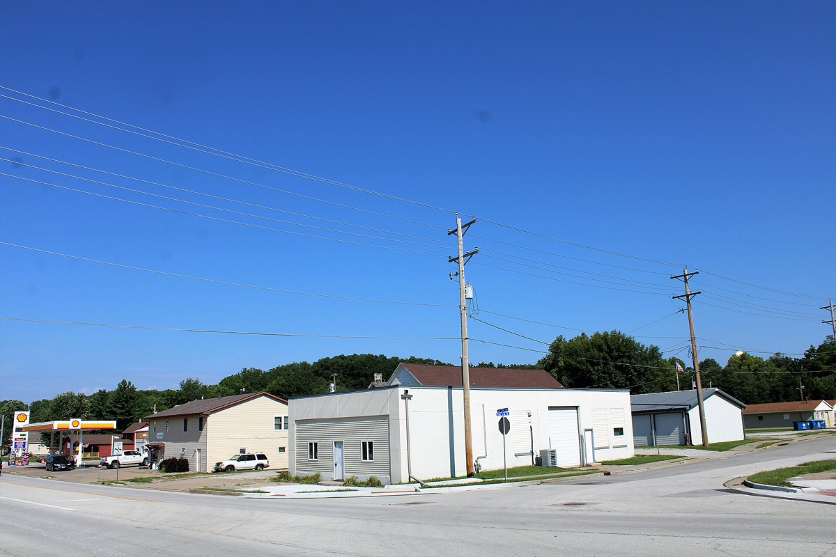 A street corner in the village of Coal Valley, Illinois